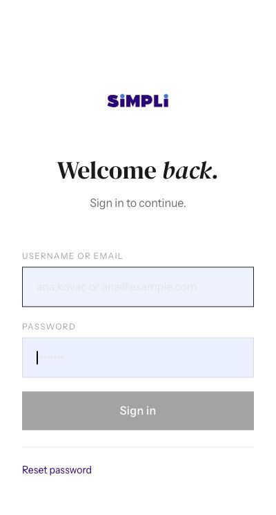 The separate management dashboard sign-in.