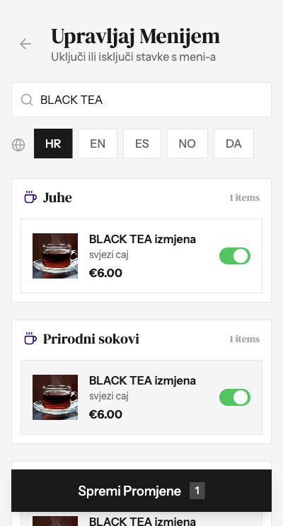 Confirm edits with Spremi Promjene (Save changes).