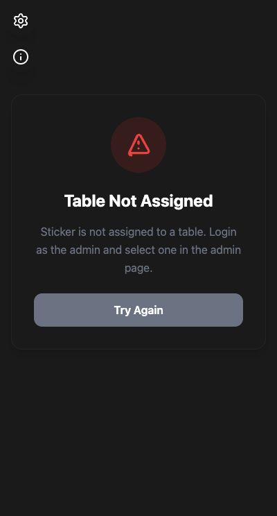1 · Table Not Assigned: open the gear at the top left.